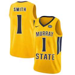 Murray State Racers 1 DaQuan Smith Yellow College Basketball Jersey Dzhi