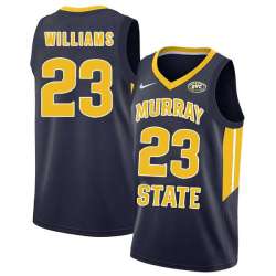Murray State Racers 23 KJ Williams Navy College Basketball Jersey Dzhi