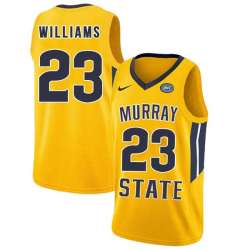 Murray State Racers 23 KJ Williams Yellow College Basketball Jersey Dzhi
