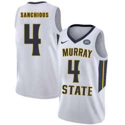 Murray State Racers 4 Brion Sanchious White College Basketball Jersey Dzhi