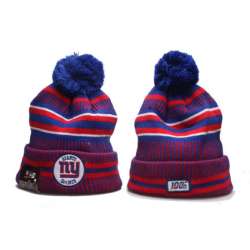 NY Giants Team Logo 100th Season Cuffed Pom Knit Hat YP