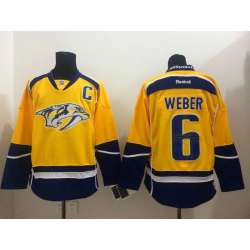 Nashville Predators #6 Shea Weber Yellow Jerseys