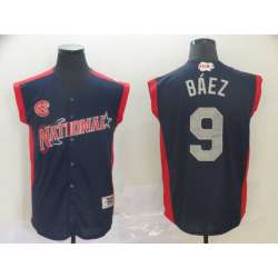 National League 9 Javier Baez Navy 2019 MLB All Star Game Workout Player Jersey