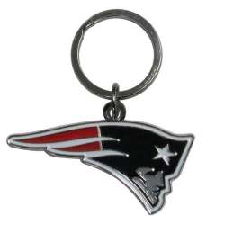 New England Patriots Chrome Logo Cut Keychain