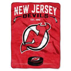 New Jersey Devils Blanket 60x80 Raschel Inspired Design