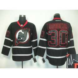 New Jersey Devils Devils #30 Martin Brodeur Black Ice Signature Edition Jerseys