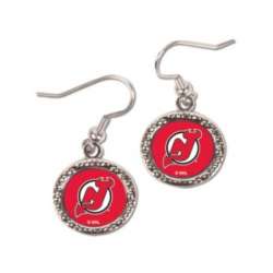 New Jersey Devils Earrings Round Style - Special Order