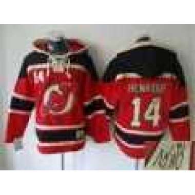 New Jersey Devils #14 Adam Henrique Red Stitched Signature Edition Hoodie