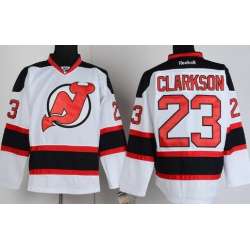 New Jersey Devils #23 David Clarkson White Jerseys