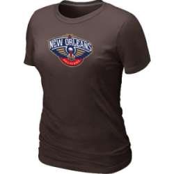 New Orleans Pelicans Big & Tall Primary Logo Brown Women\'s T-Shirt