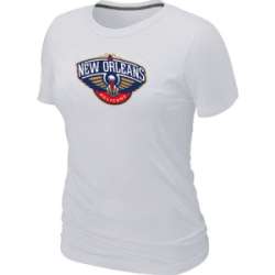 New Orleans Pelicans Big & Tall Primary Logo White Women\'s T-Shirt
