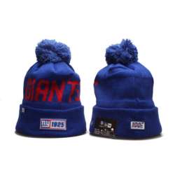 New York Giants Team Logo 100th Season Cuffed Pom Knit Hat YP