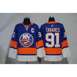 New York Islanders #91 John Tavares Blue Adidas Stitched Jersey