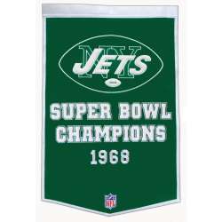 New York Jets Banner 24x36 Wool Dynasty