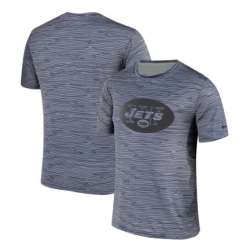 New York Jets Nike Gray Black Striped Logo Performance T-Shirt