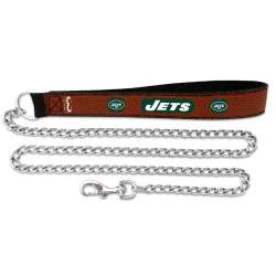 New York Jets Pet Leash Football Leather Chain Size Medium