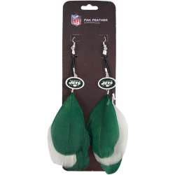 New York Jets Team Color Feather Earrings CO