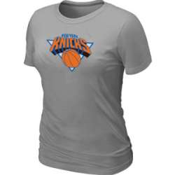 New York Knicks Big & Tall Primary Logo L.Grey Women\'s T-Shirt