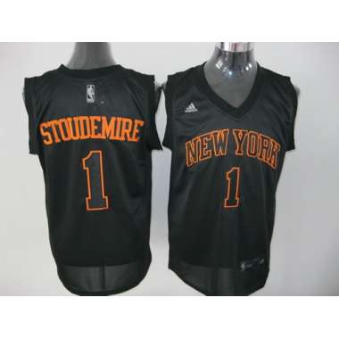 New York Knicks #1 Stoudemire Black Jerseys
