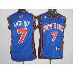 New York Knicks #7 Anthony Blue Revolution 30 Authentic Jerseys