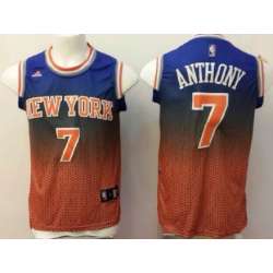New York Knicks #7 Carmelo Anthony Revolution 30 Swingman 2013 Resonate Blue Jerseys