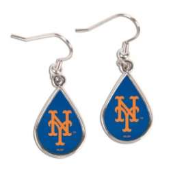 New York Mets Earrings Tear Drop Style