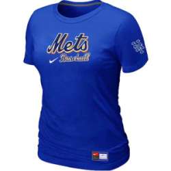 New York Mets Nike Women's Blue Short Sleeve Practice T-Shirt