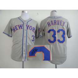 New York Mets #33 Matt Harvey Gray Signature Edition Jerseys