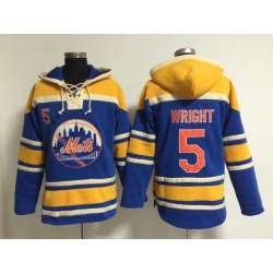 New York Mets #5 David Wright Blue Stitched Hoodie