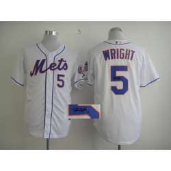 New York Mets #5 David Wright White Signature Edition Jerseys