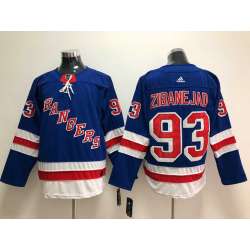 New York Rangers 93 Mika Zibanejad Blue Adidas Stitched Jersey