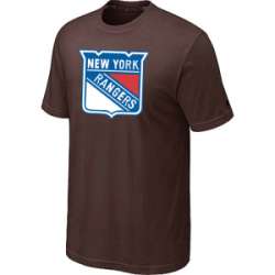 New York Rangers Big & Tall Logo Brown T-Shirt