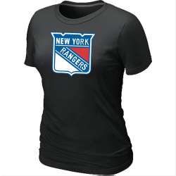 New York Rangers Big & Tall Women's Logo Black T-Shirt