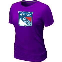 New York Rangers Big & Tall Women's Logo Purple T-Shirt
