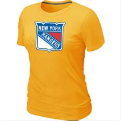 New York Rangers Big & Tall Women's Logo Yellow T-Shirt