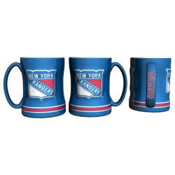 New York Rangers Coffee Mug 14oz Sculpted Relief