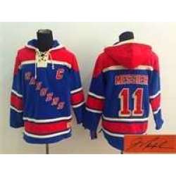 New York Rangers #11 Mark Messier Light Blue Stitched Signature Edition Hoodie