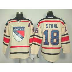 New York Rangers #18 Staal A Patch Cream Jerseys