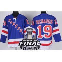 New York Rangers #19 Brad Richards 2014 Stanley Cup Light Blue Jersey