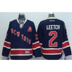 New York Rangers #2 Brian Leetch Dark Blue Jerseys