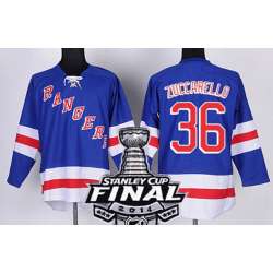 New York Rangers #36 Mats Zuccarello 2014 Stanley Cup Light Blue Jersey