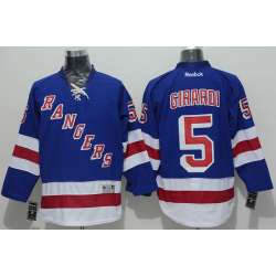 New York Rangers #5 Dan Girardi Light Blue Jerseys