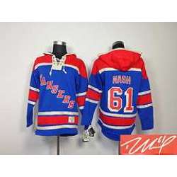 New York Rangers #61 Rick Nash Light Blue Stitched Signature Edition Hoodie
