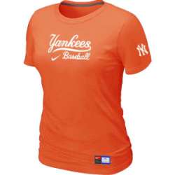 New York Yankees Nike Women's Orange Short Sleeve Practice T-Shirt