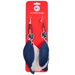New York Yankees Team Color Feather Earrings CO