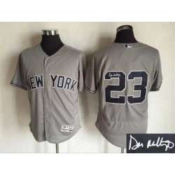 New York Yankees #23 Don Mattingly Gray Flexbase Collection Stitched Signature Edition Jersey