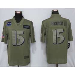 Nike Baltimore Ravens 15 Brown Nike Camo Salute to Service Limited Jersey