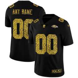 Nike Baltimore Ravens Customized Men's Leopard Print Fashion Vapor Limited Jersey Black