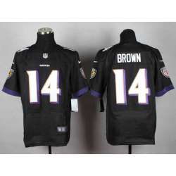 Nike Baltimore Ravens #14 Brown 2014 Black Team Color Men\'s NFL Elite Jersey DingZhi