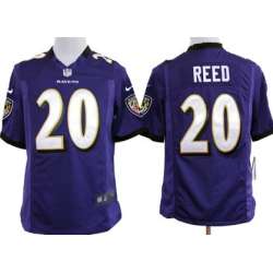 Nike Baltimore Ravens #20 Ed Reed Game Purple Jerseys